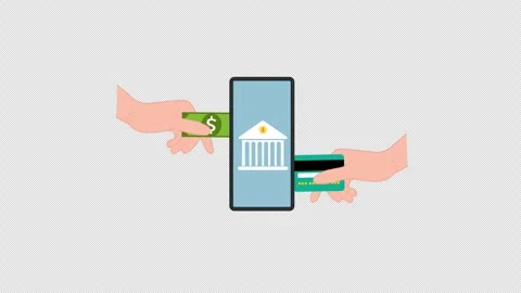 Two hands exchanging money holding money and a credit card, symbolizing fin.. Stock Footage 277179480