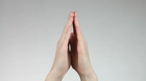 Two hands facing upward , cup by hands. Video stock 60405036