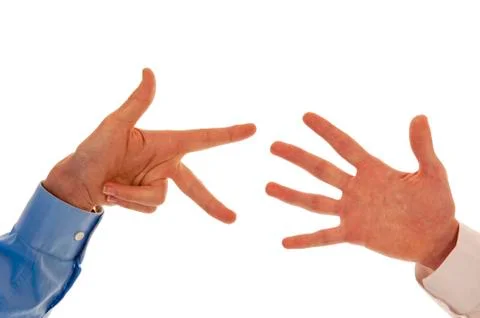 Two hands figuring number eight Stock Photos