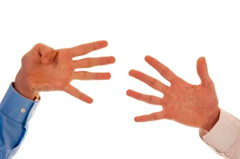 Two hands figuring number nine Stock Photos