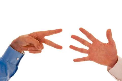Two hands figuring number seven Stock Photos