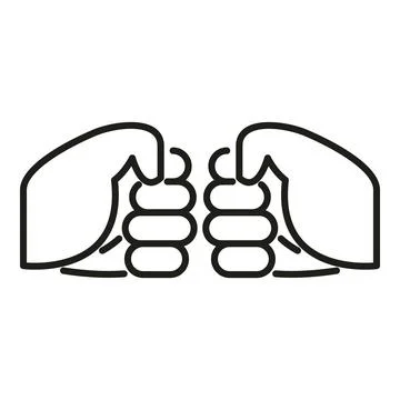 Two hands fist bumping showing friendship agreement greeting Stock Illustration