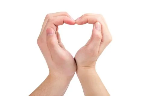 Two hands form a heart shape Stock Photos