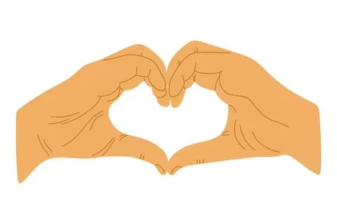 Two hands forming a heart shape. Stock Illustration