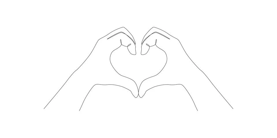 Two hands forming a heart shape. Used to express love and support. The heart 스톡 일러스트