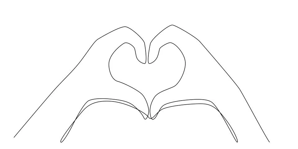 Two hands forming a heart shape. Used to express love and support. The heart 스톡 일러스트