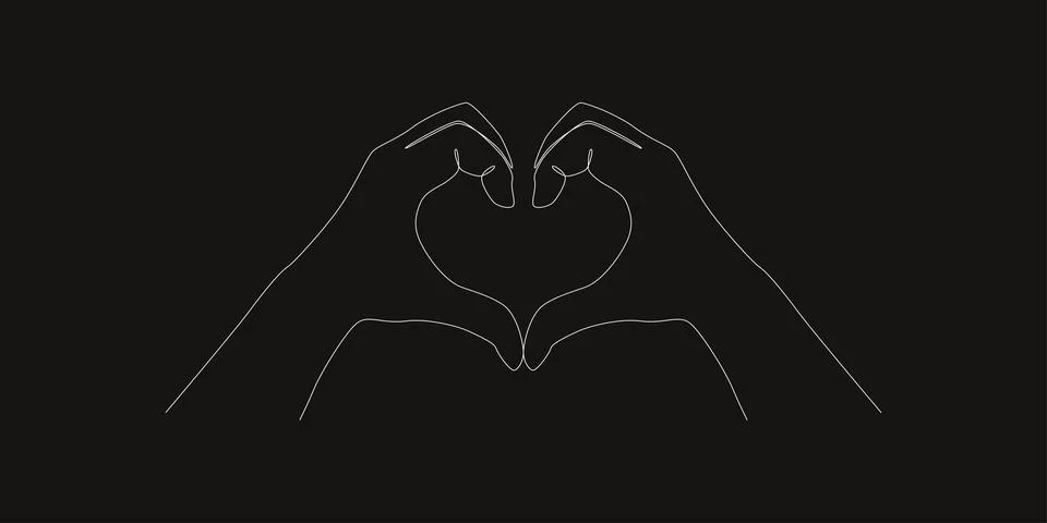 Two hands forming a heart shape. Used to express love and support. The heart 스톡 일러스트