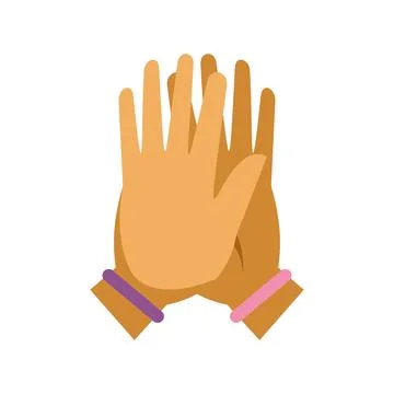 Two hands forming high five gesture Stock Illustration