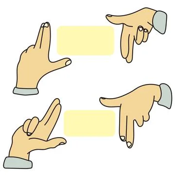 Two hands framing a scene with blank space illustration vector hand drawn Stock Illustration