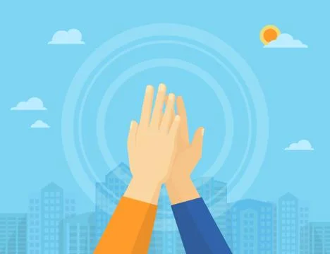 Two hands giving a high five Stock Illustration