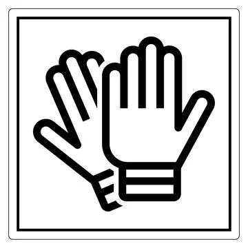 Two Hands in Gloves Icon Representing Safety Precautions and Hygiene Practice Illustrazione stock