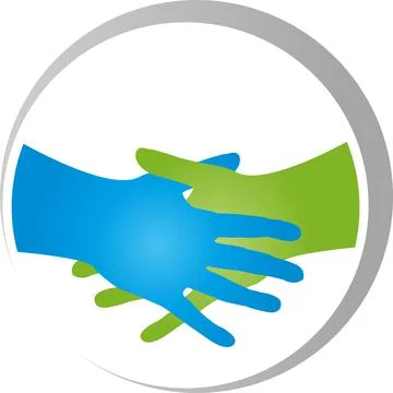 Two hands, hand, handshake, business, logo Stock Illustration