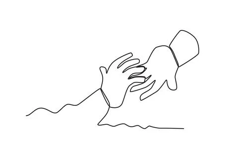 Two hands help each other Stock Illustration