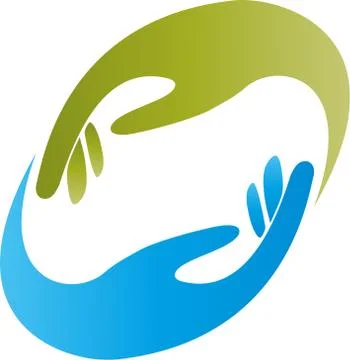 Two hands, helper, people, logo Stock Illustration