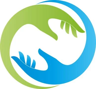 Two hands, helper, team, logo Stock Illustration