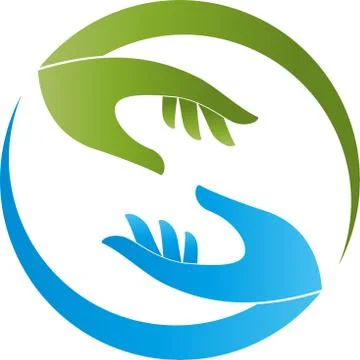 Two hands, helper, team, people, logo Stock Illustration