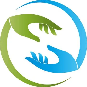 Two hands, helper, team, people, logo Stock Illustration