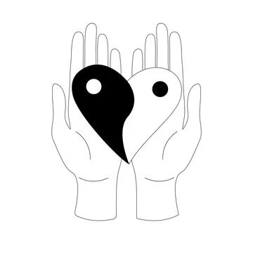 Two hands hold a heart Stock Illustration