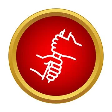 Two hands holding a baton during a relay competition Stock Illustration