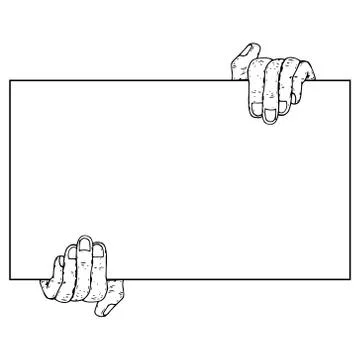 Two hands is holding a blank sheet of paper icon. Vector illustration of a ma Stock Illustration