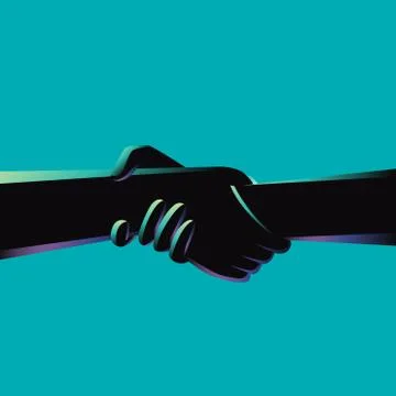 Two hands holding each other strongly Stock Illustration