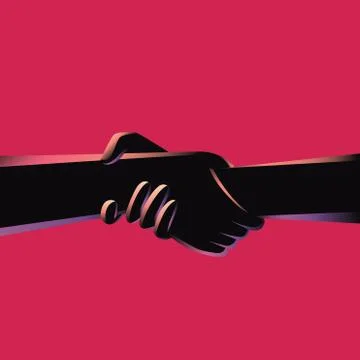 Two hands holding each other strongly Stock Illustration