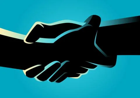 Two hands holding each other strongly Stock Illustration