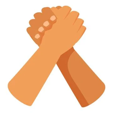 Two hands holding each other tightly in a gesture of support 스톡 일러스트