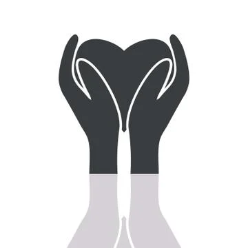 Two hands holding heart. Stock Illustration