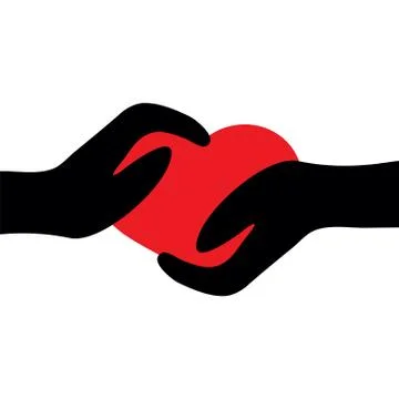 Two hands holding heart. Stock Illustration