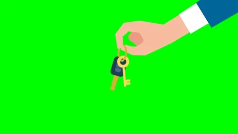 Two hands holding a keys. Hand giving keys to customer. Businessman in suit Stock Footage 325771077