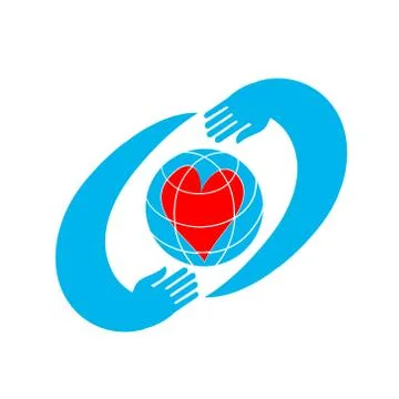 Two hands holding planet earth Environmental icon. Stock Illustration