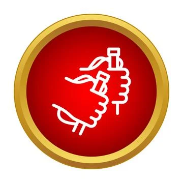 Two hands holding ski poles outline icon Illustration