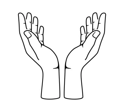 Two hands holding something. vector illustration Stock Illustration