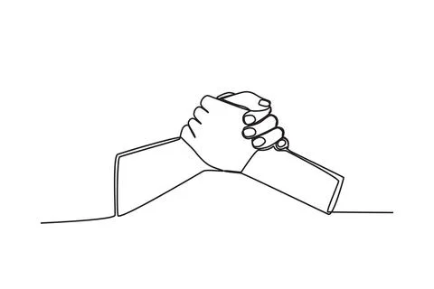 Two hands holding tightly help each other Stock Illustration