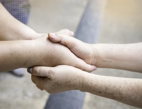 Two hands of human touching together, 스톡 사진