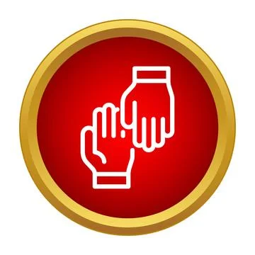 Two hands icon representing partnership and cooperation Stock Illustration