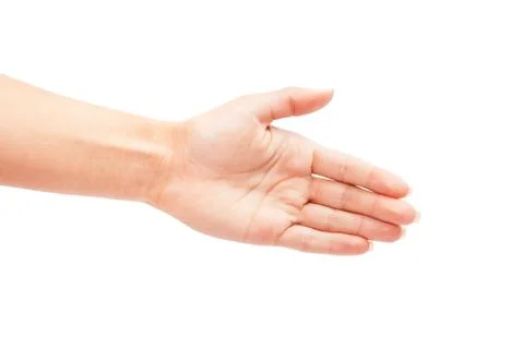 Two hands isolated on a white background Stock Photos