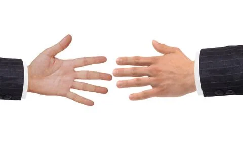 Two hands isolated on white background Stockfoto's