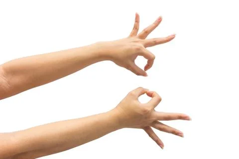 Two hands isolated on white background Stock Photos