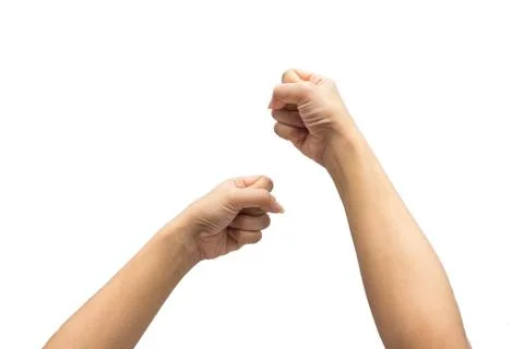 Two hands isolated on white background Stock Photos