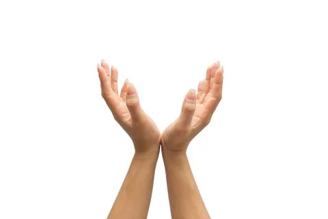 Two hands isolated on white background Stock Photos