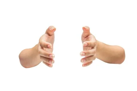 Two hands isolated on white background Stock Photos