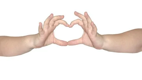 The two hands joined in the shape of a heart Stock Photos