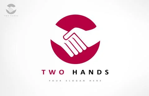 Two hands logo vector. Stock Illustration