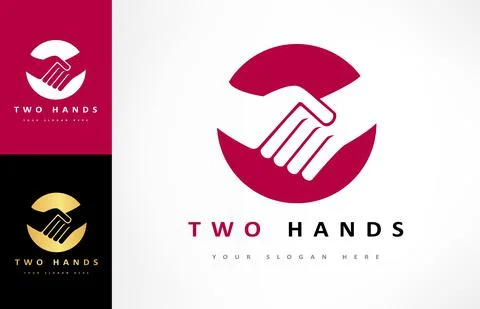 Two hands logo vector. Stock-Illustration