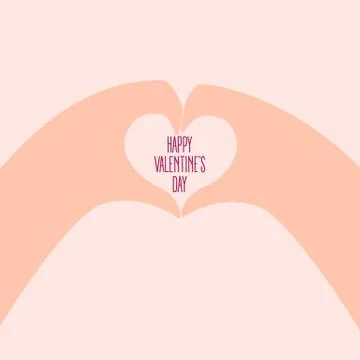 Two hands make heart on valentine day Stock Illustration