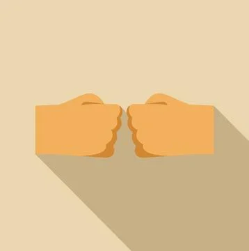 Two hands making fist bump gesture flat design Stock Illustration