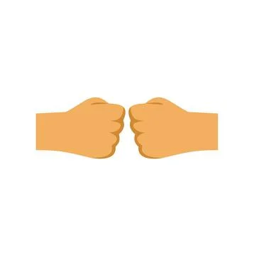 Two hands making fist bump gesture Stock Illustration