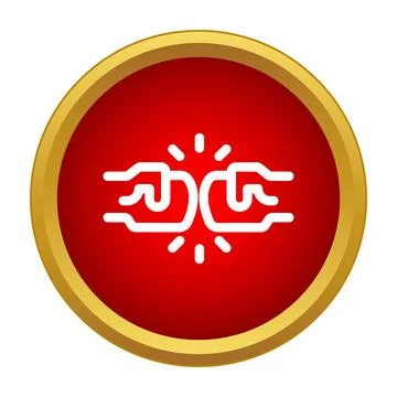 Two hands making a fist bump icon on a red background Stock Illustration